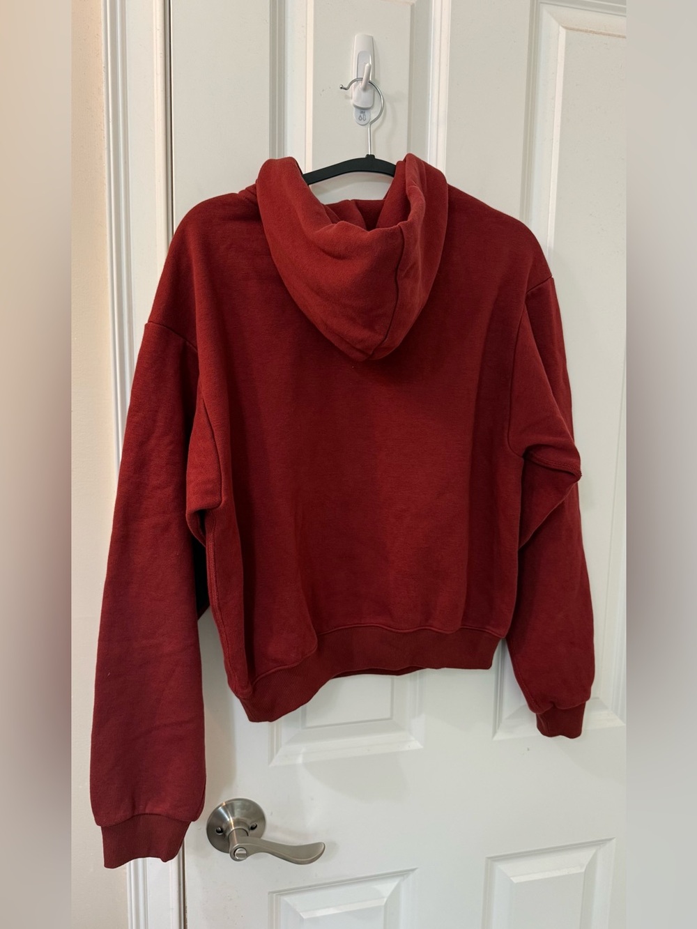 NWT SKIMS Cotton Fleece Classic Pullover Hoodie - S available in Merlot - Picture 5 of 6
